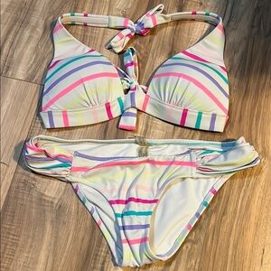 Colorful Striped Bikini Set